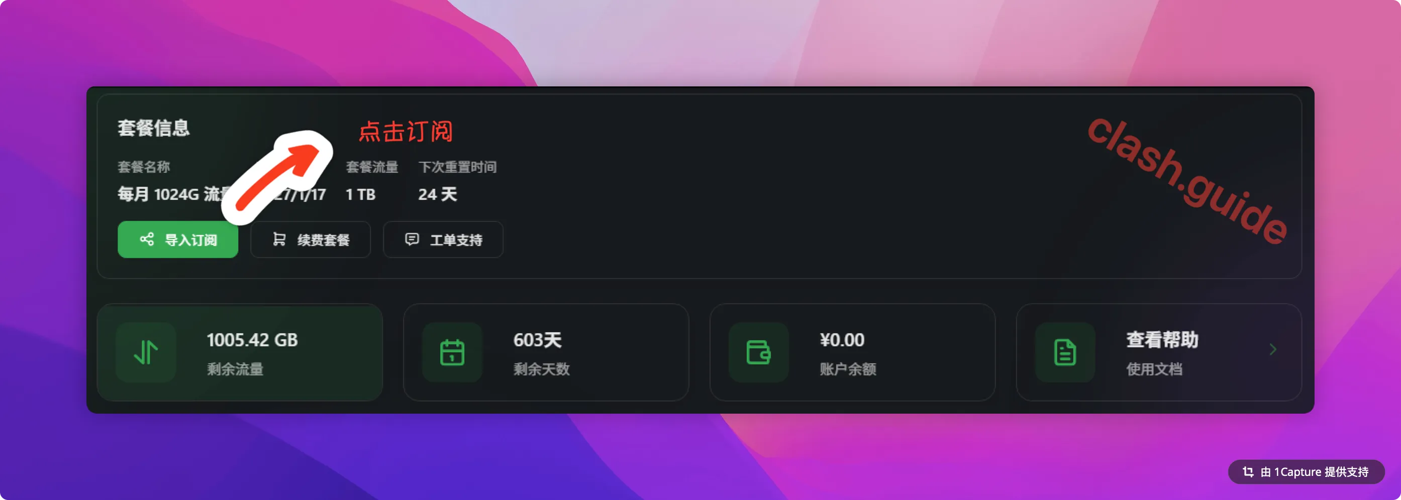 在Clash客户端中导入配置文件